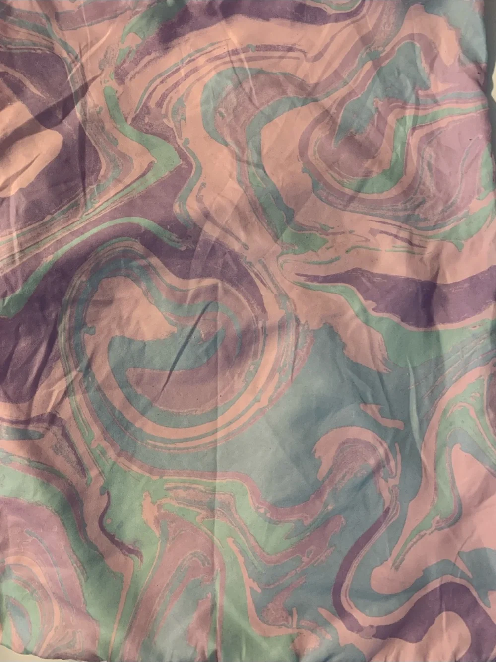 Y2K Pastal Pink Purple Swirl Marble Satin Pillowcase Standard Size Envelope Clos